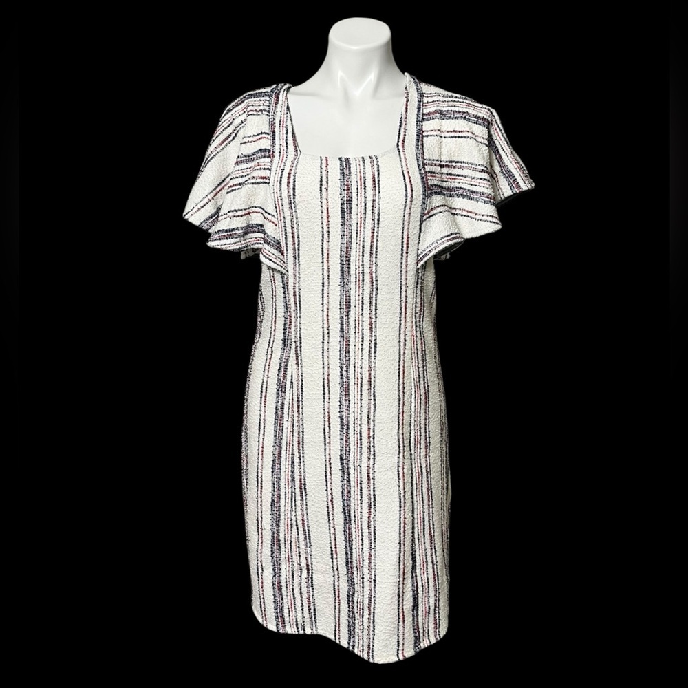 Anthropologie Akemi & Kin Jovanie Ruffled Sleeve Striped Tunic Dress Size Small